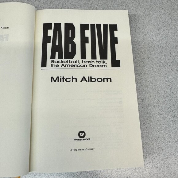 Fab Five Book by Mitch Albom Signed 1st Edition First Printing Hardcover 1993 - Picture 4 of 14